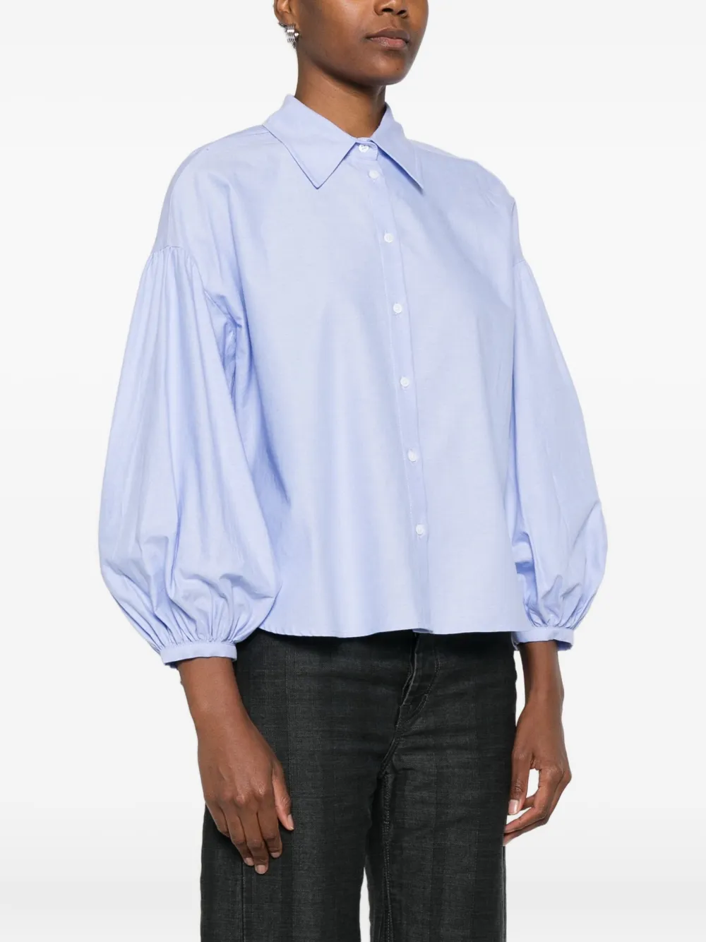  Psophia Balloon-sleeve Shirt - Blue 