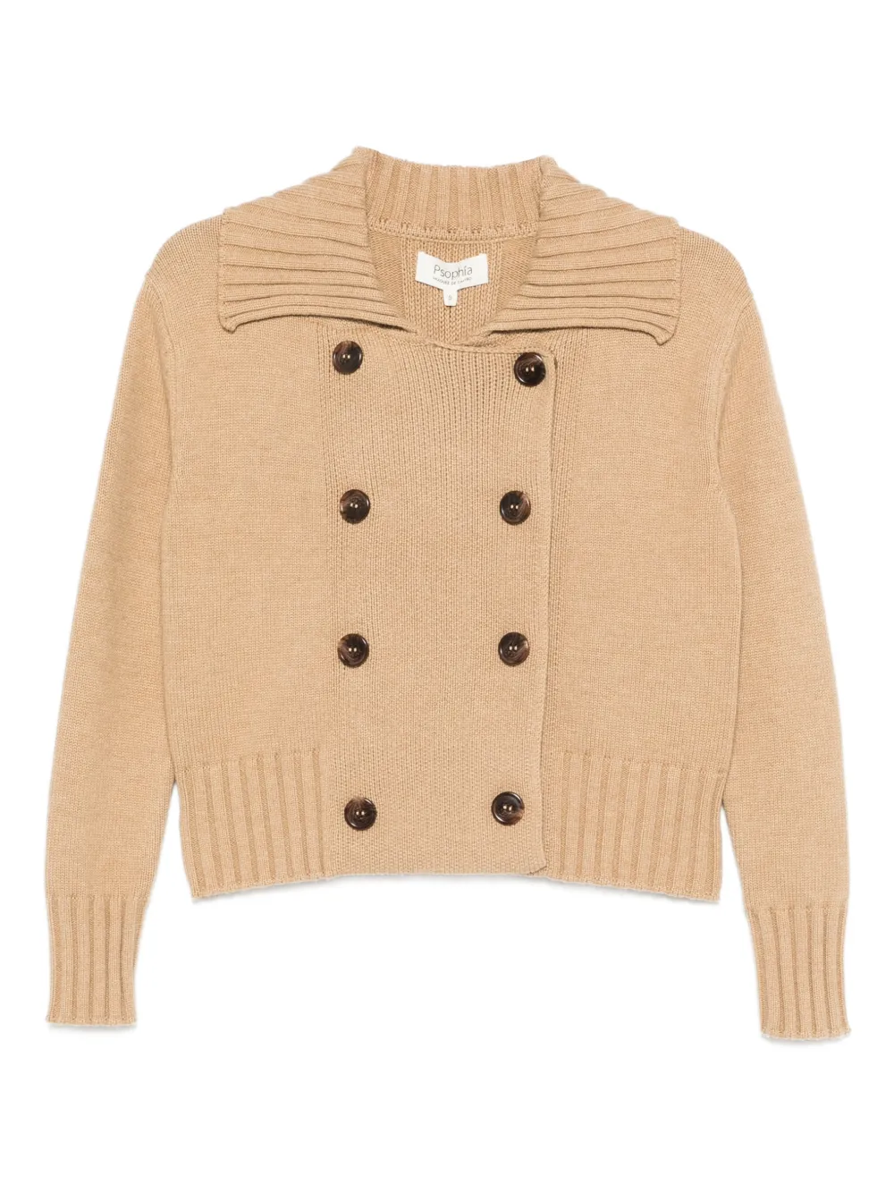 PSOPHIA Cardigan con bottoni e colletto - Toni neutri