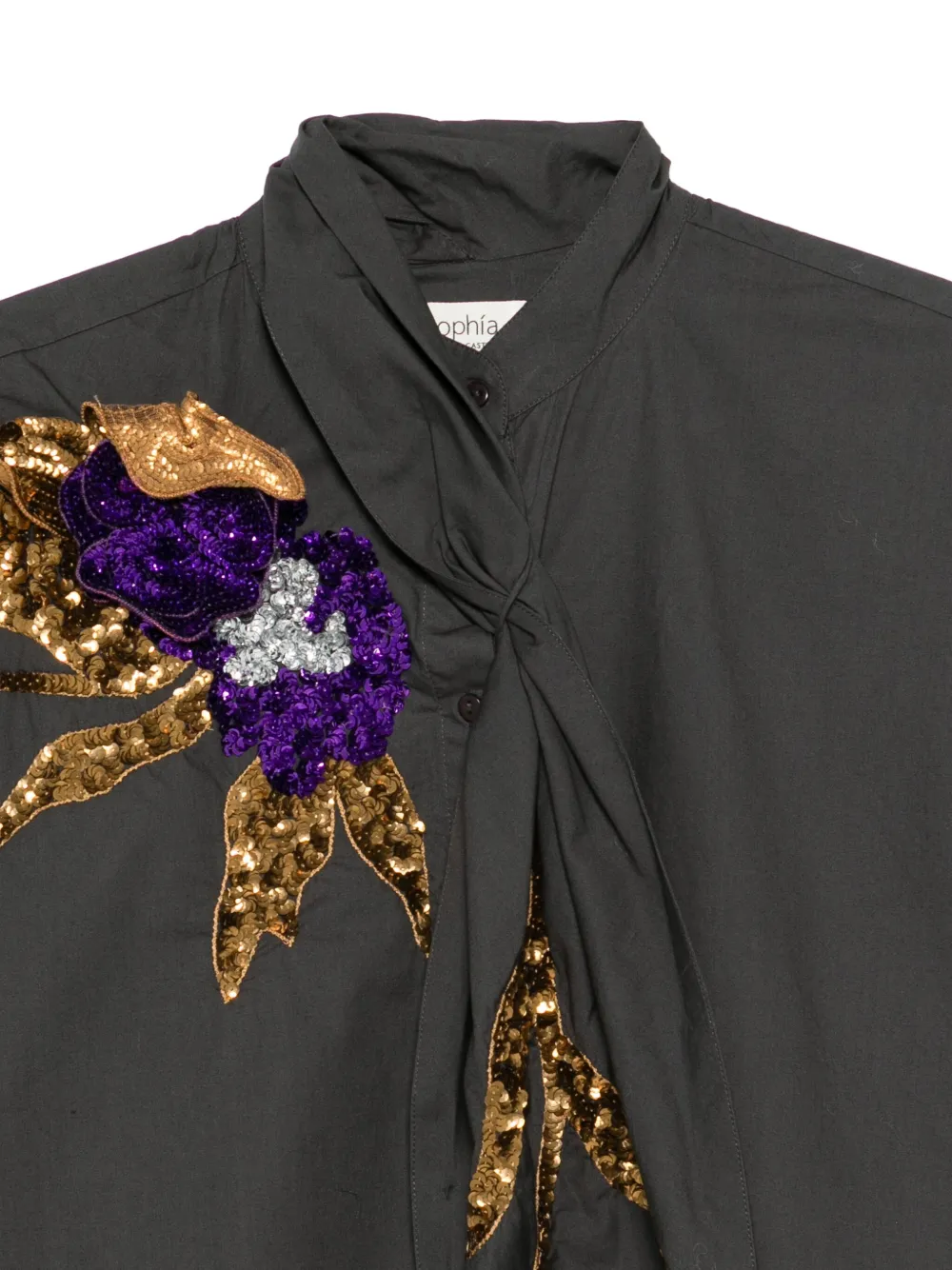 Psophia Sequin-embellished Blouse In Black