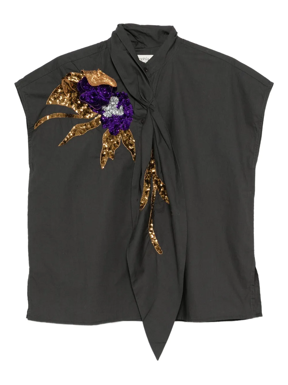 Psophia Sequin-embellished Blouse In Black