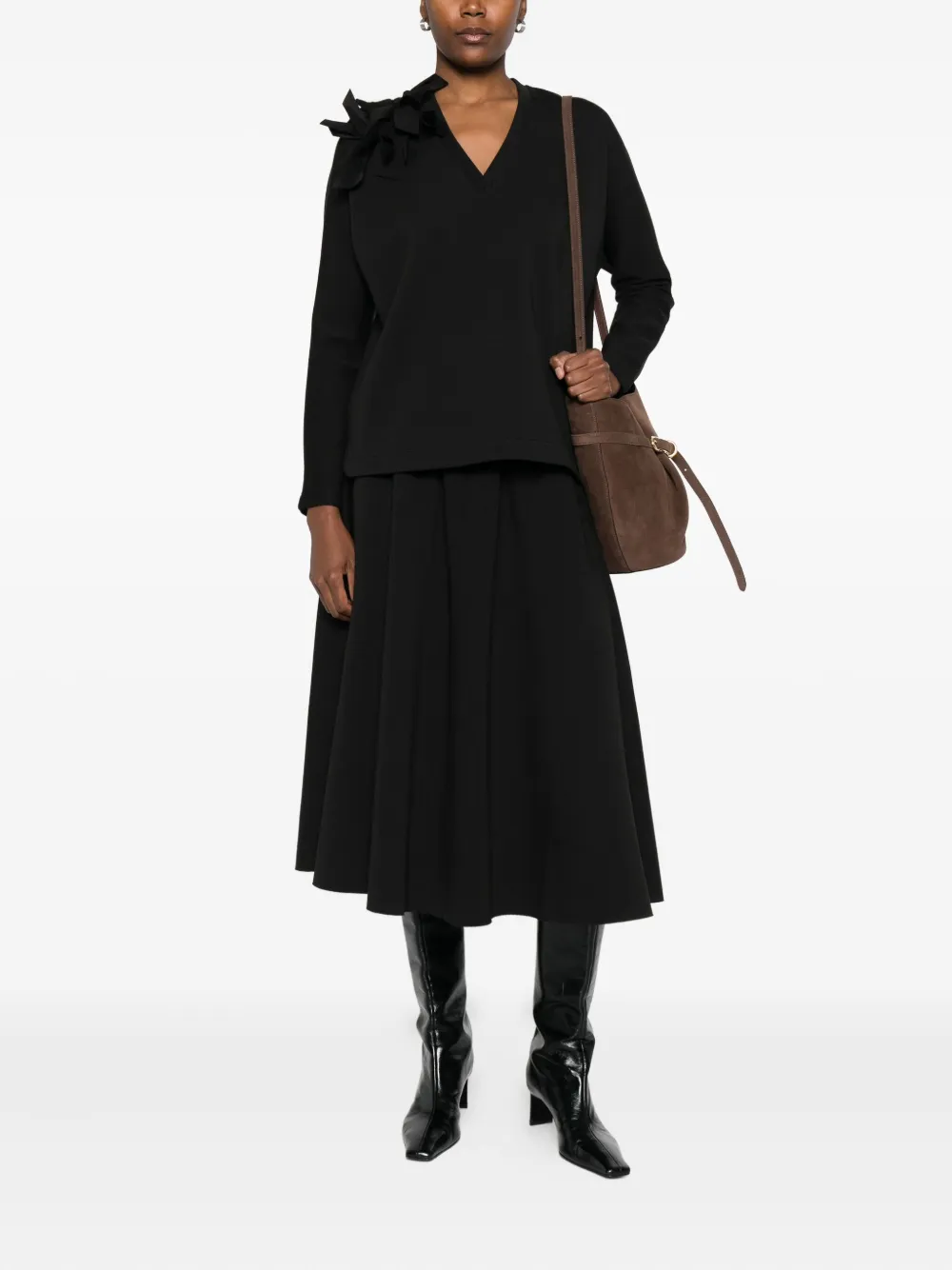 PSOPHIA Blouse met strik-applicatie - Zwart