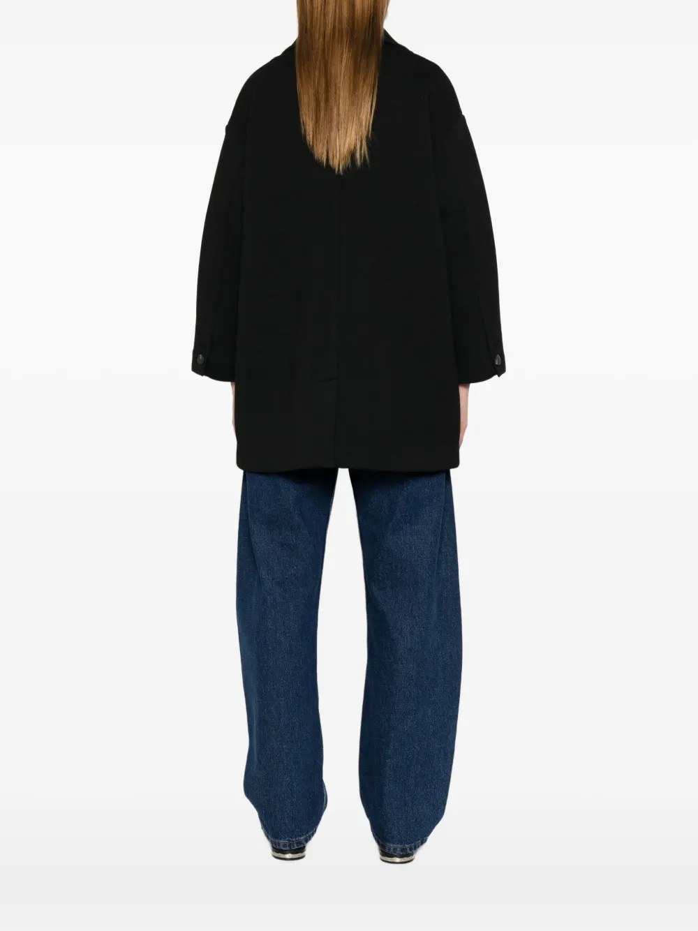 Psophia Double-breasted Jacket In Black