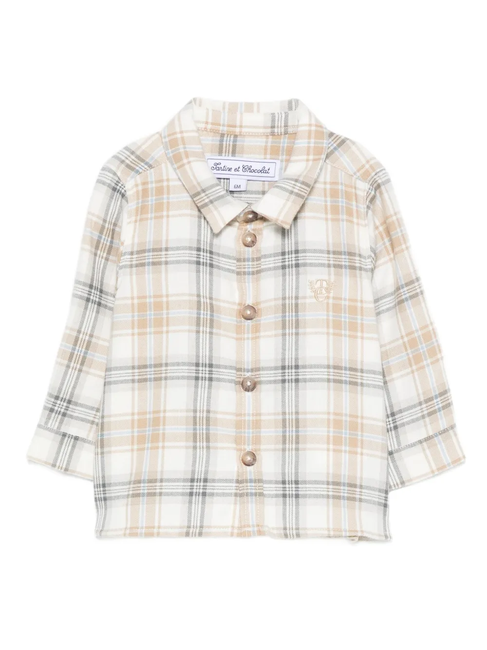 Tartine Et Chocolat checked button-fastening shirt | Neutrals | Image 1
