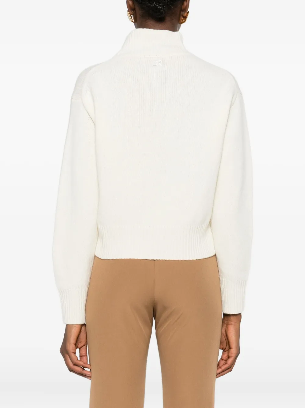 ERMANNO FIRENZE Trui met geribbelde afwerking Beige