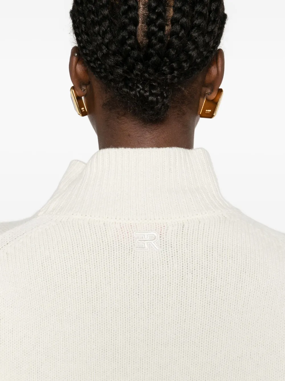 ERMANNO FIRENZE Trui met geribbelde afwerking Beige