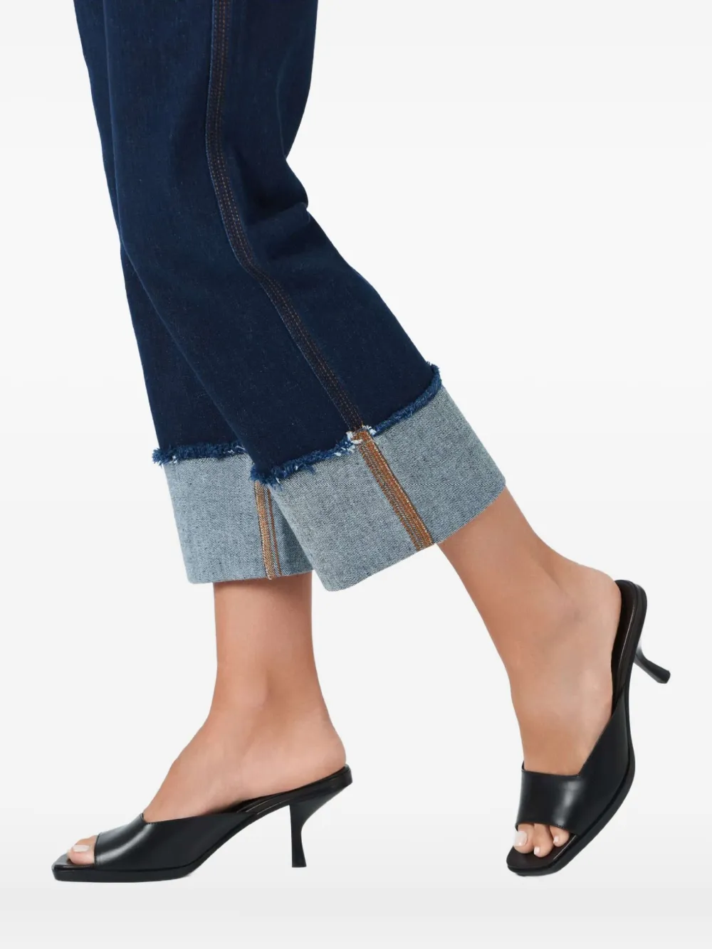 No44 Persona Cuffed-hem Jeans In Blue