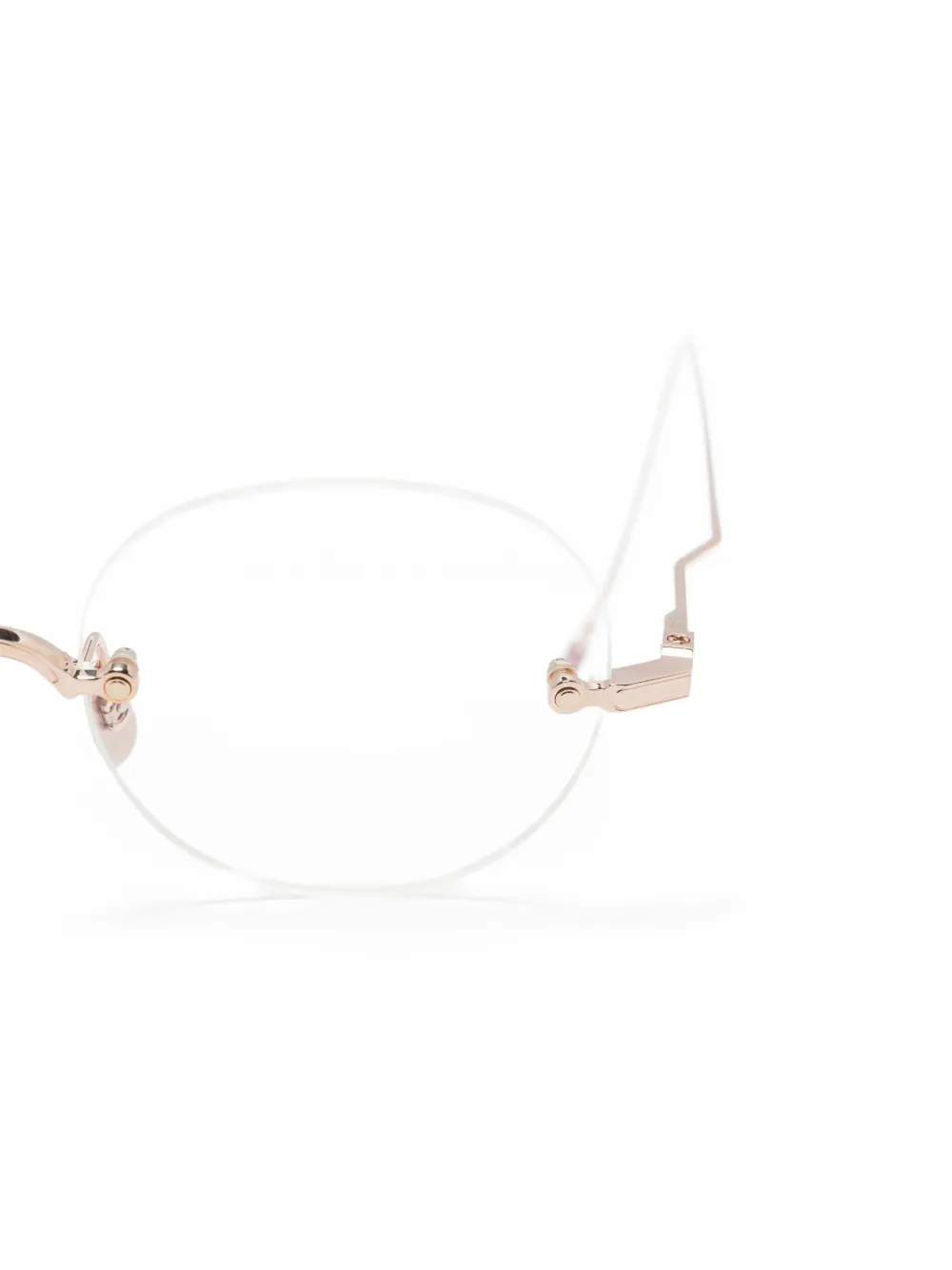 Thom Browne Eyewear Bril met randloos rond montuur Zilver