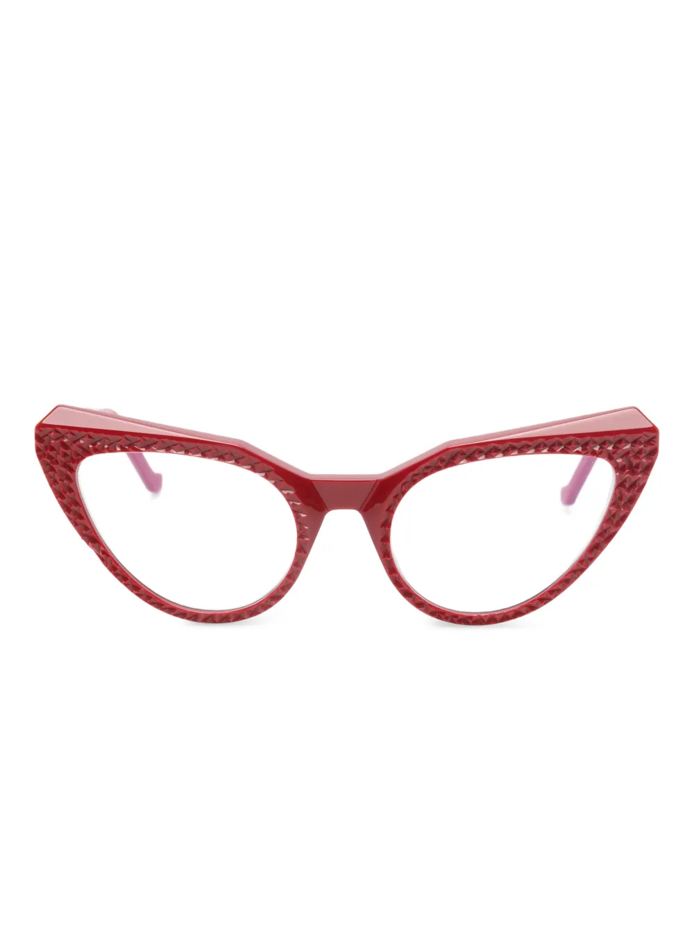 VAVA Eyewear textured cat-eye-frame  glasses | Black | Image 1