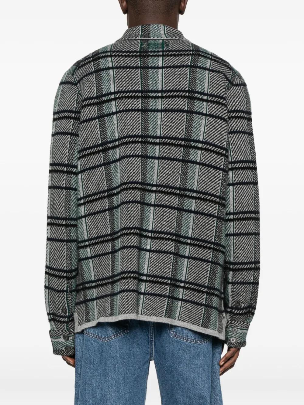 Guest In Residence Plaid Cashmere Work Shirt Black Combo In Gray