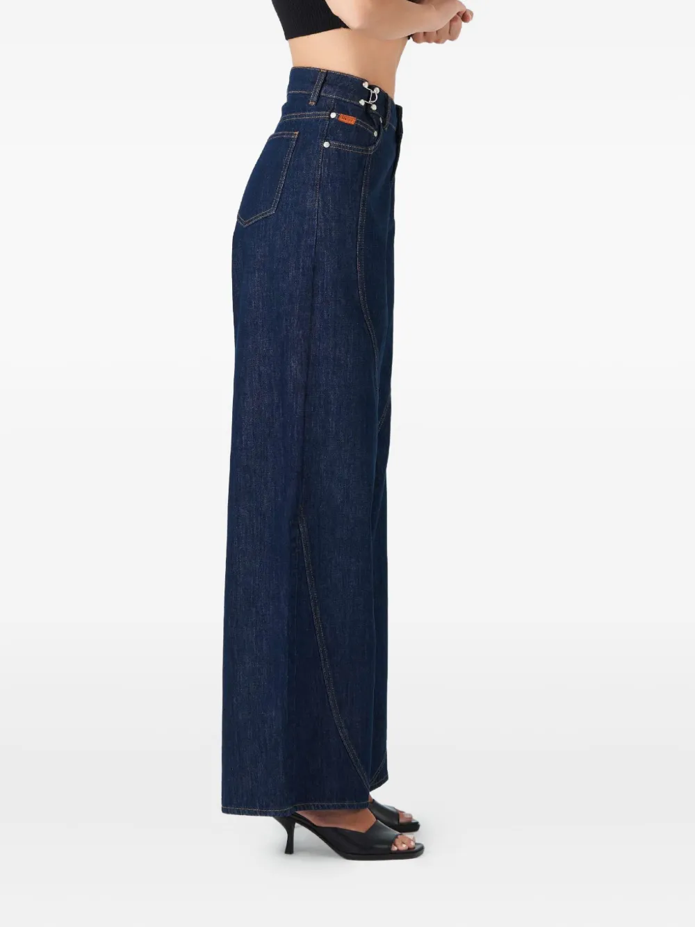 No44 Curved-seam Jeans In Blue