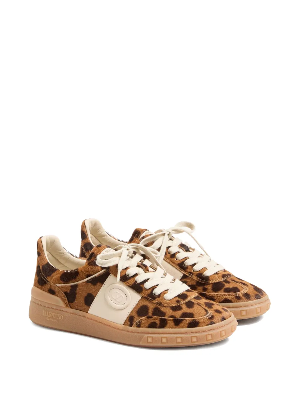 Valentino Garavani Upvillage ponyskin-effetc calfskin sneakers Brown