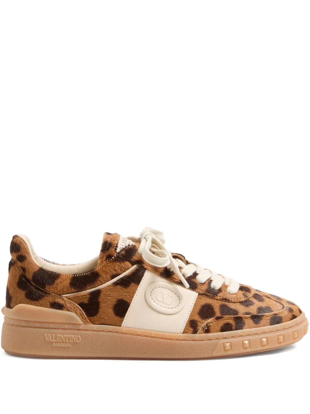 Valentino Garavani Upvillage ponyskin-effetc calfskin sneakers Brown