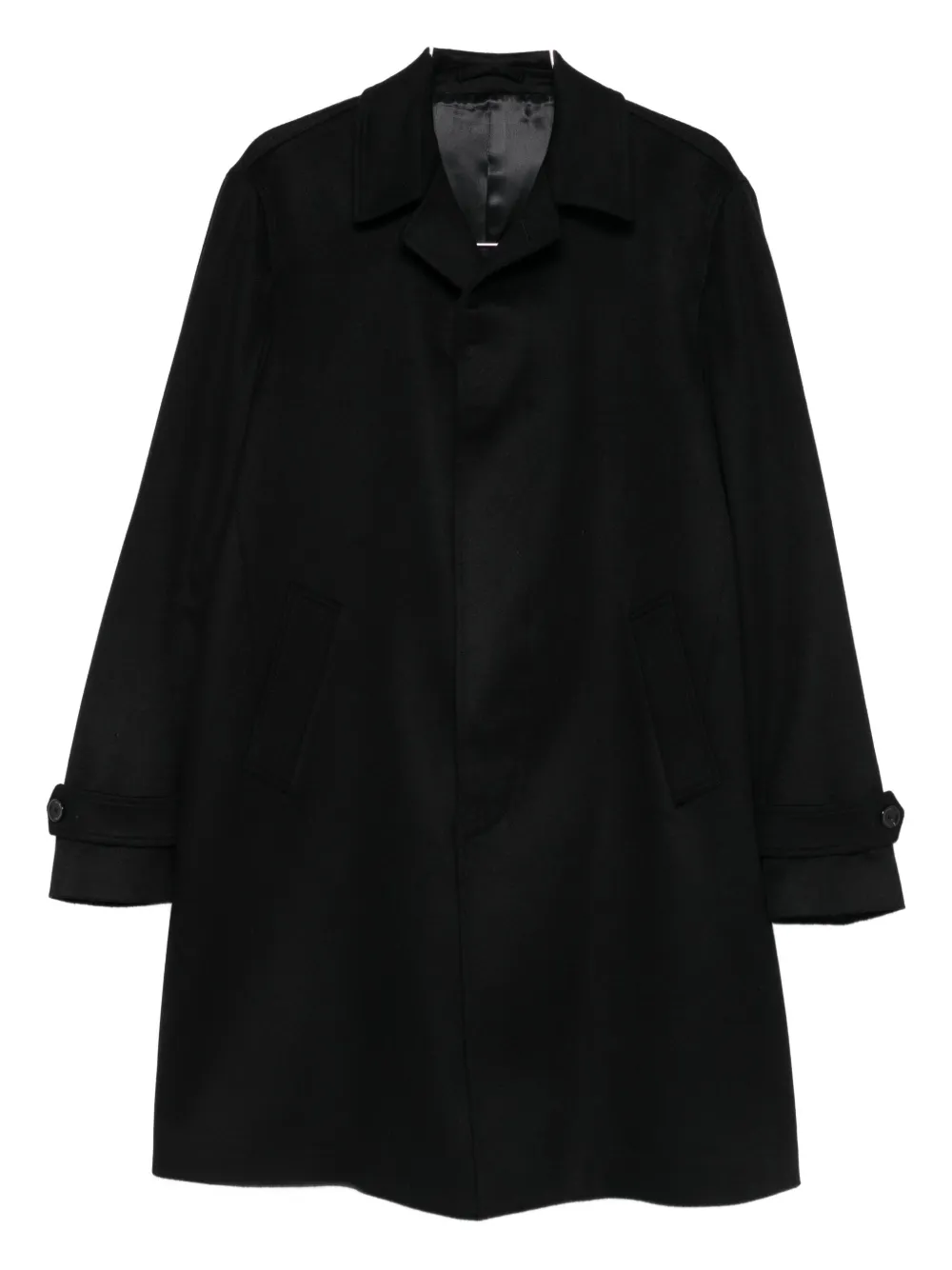 Lardini Cashmere Outerwear Coat With Classic Collar In Black
