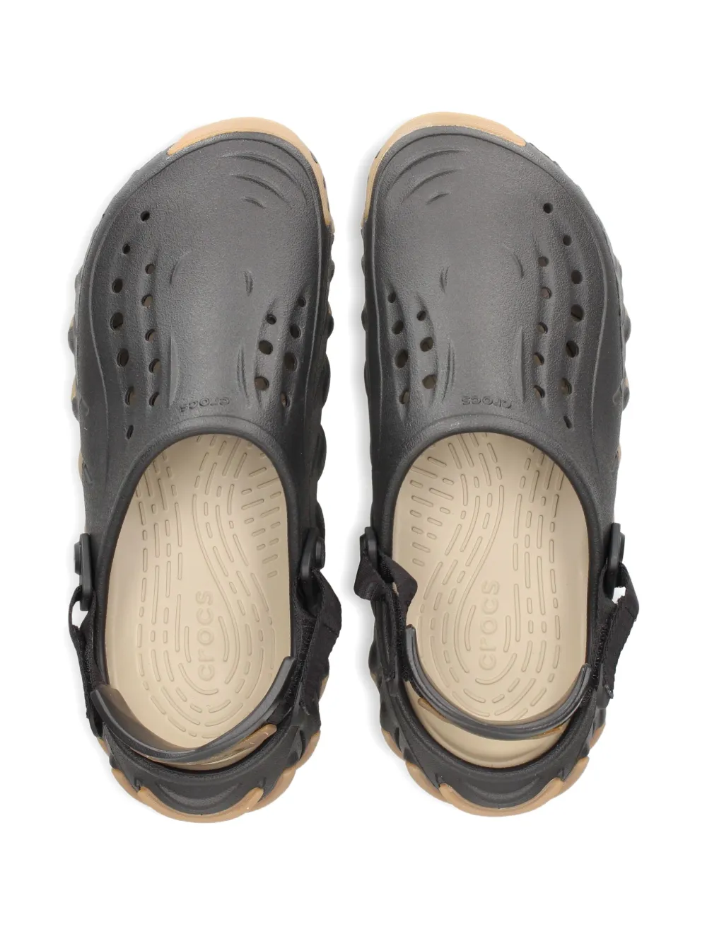 Crocs perforated-sole heel-strap clog sandals Black
