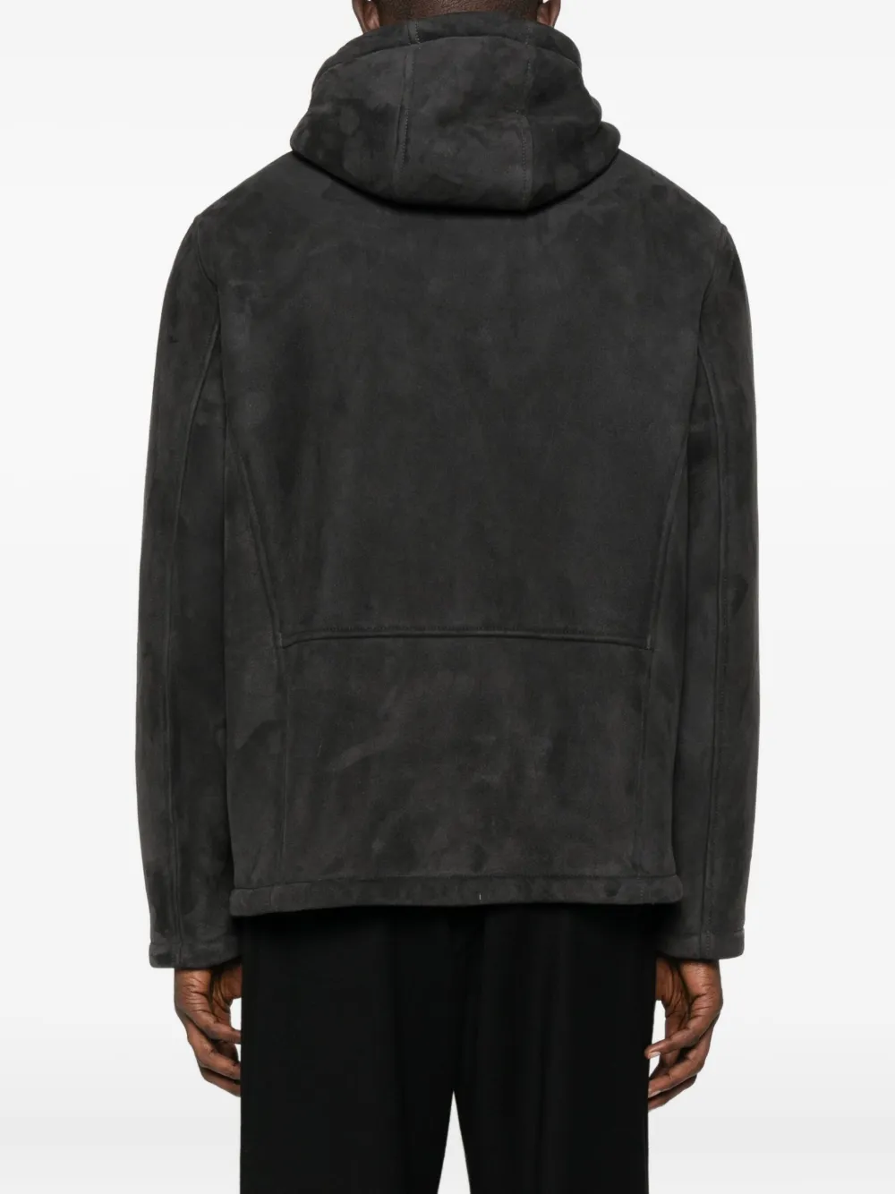 Lardini Hooded Zip-front Jacket In Gray