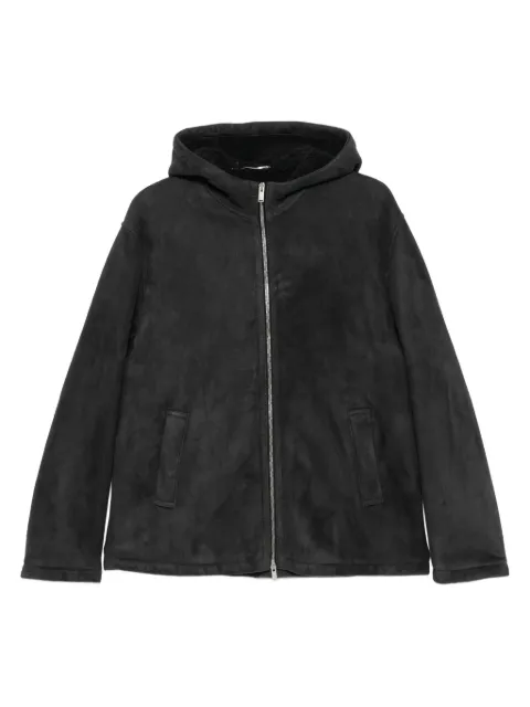 Lardini hooded zip-front jacket