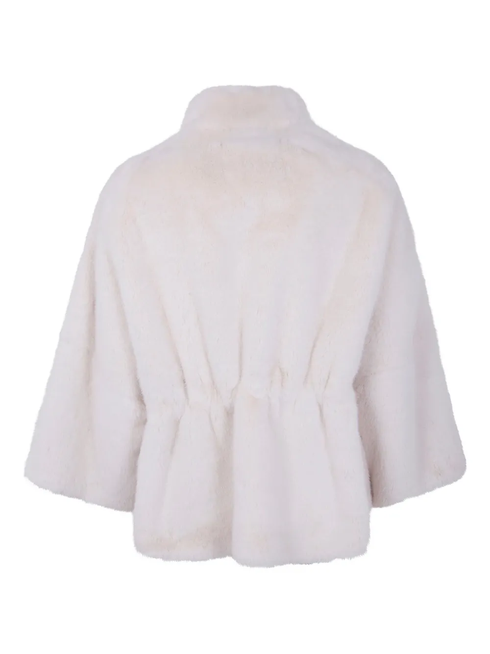 Valentini 1972 Funnel-neck Faux-fur Jacket In Neutral