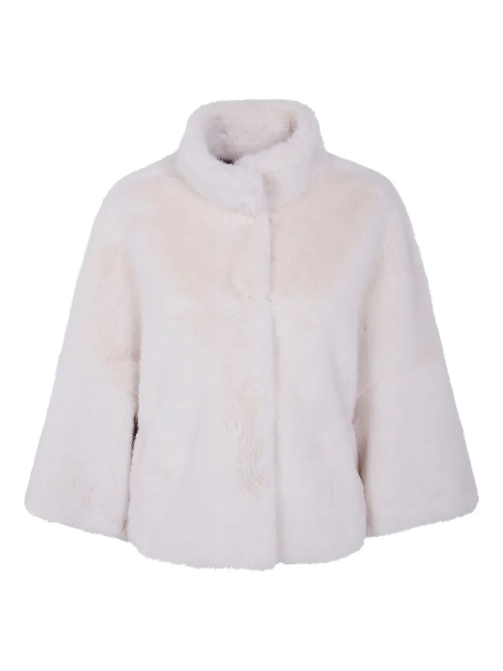 Valentini 1972 Funnel-neck Faux-fur Jacket In Neutral