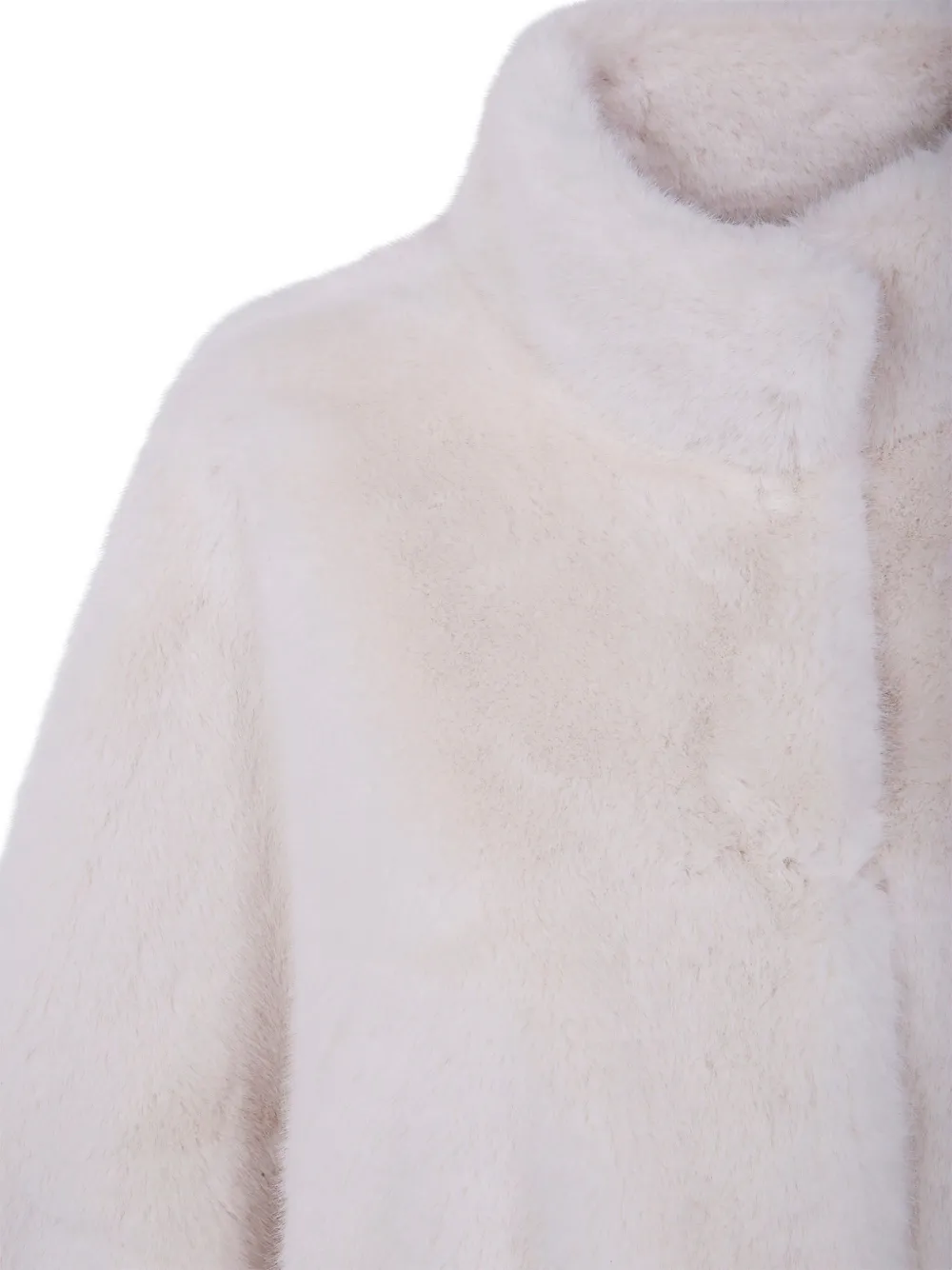 Valentini 1972 Funnel-neck Faux-fur Jacket In Neutral