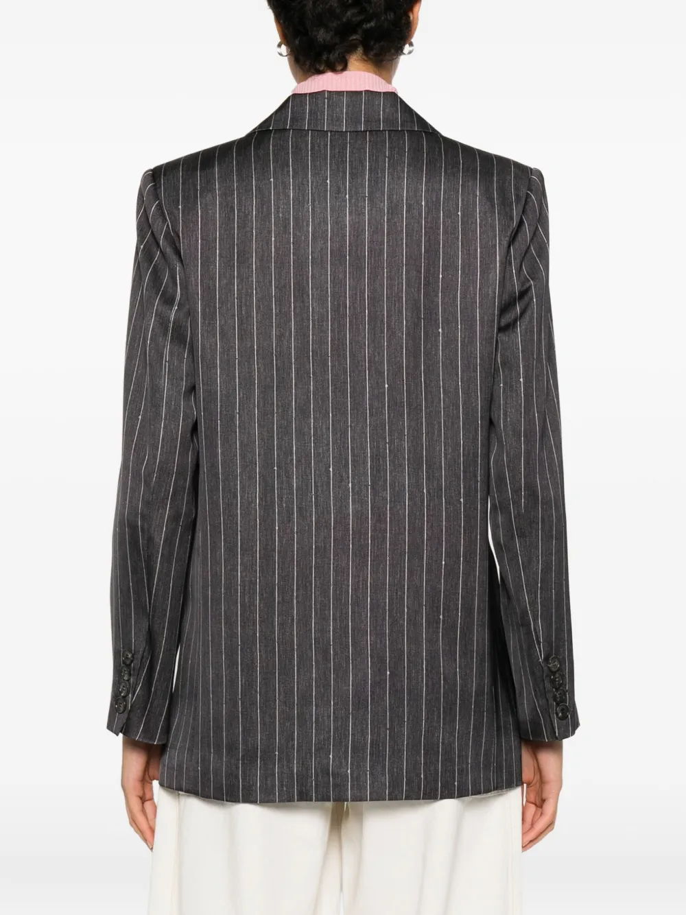 Ermanno Firenze Stripe-pattern Blazer In Gray