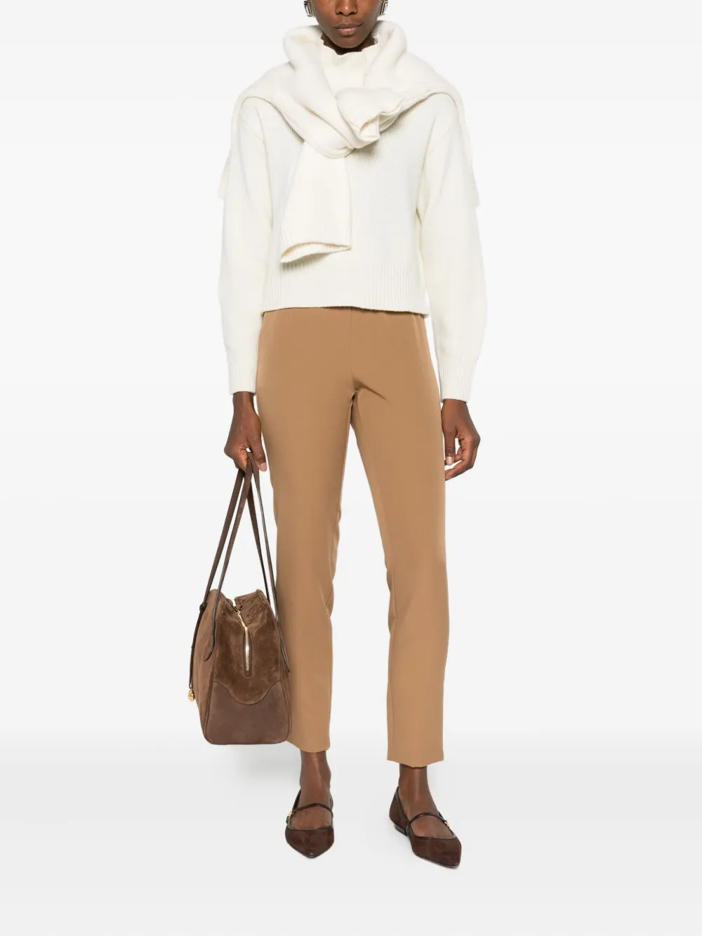 ERMANNO FIRENZE elastic-waits trousers - Bruin