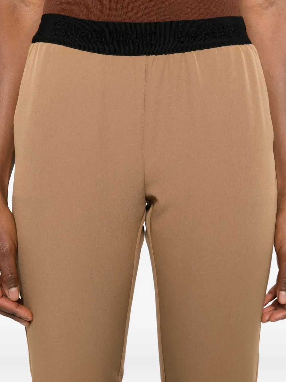 ERMANNO FIRENZE Broek met elastische taille Bruin