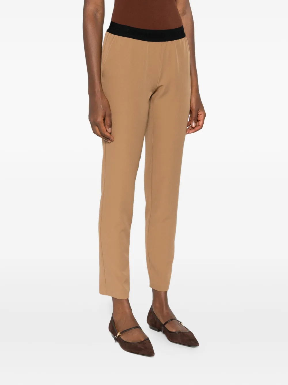 ERMANNO FIRENZE Broek met elastische taille Bruin