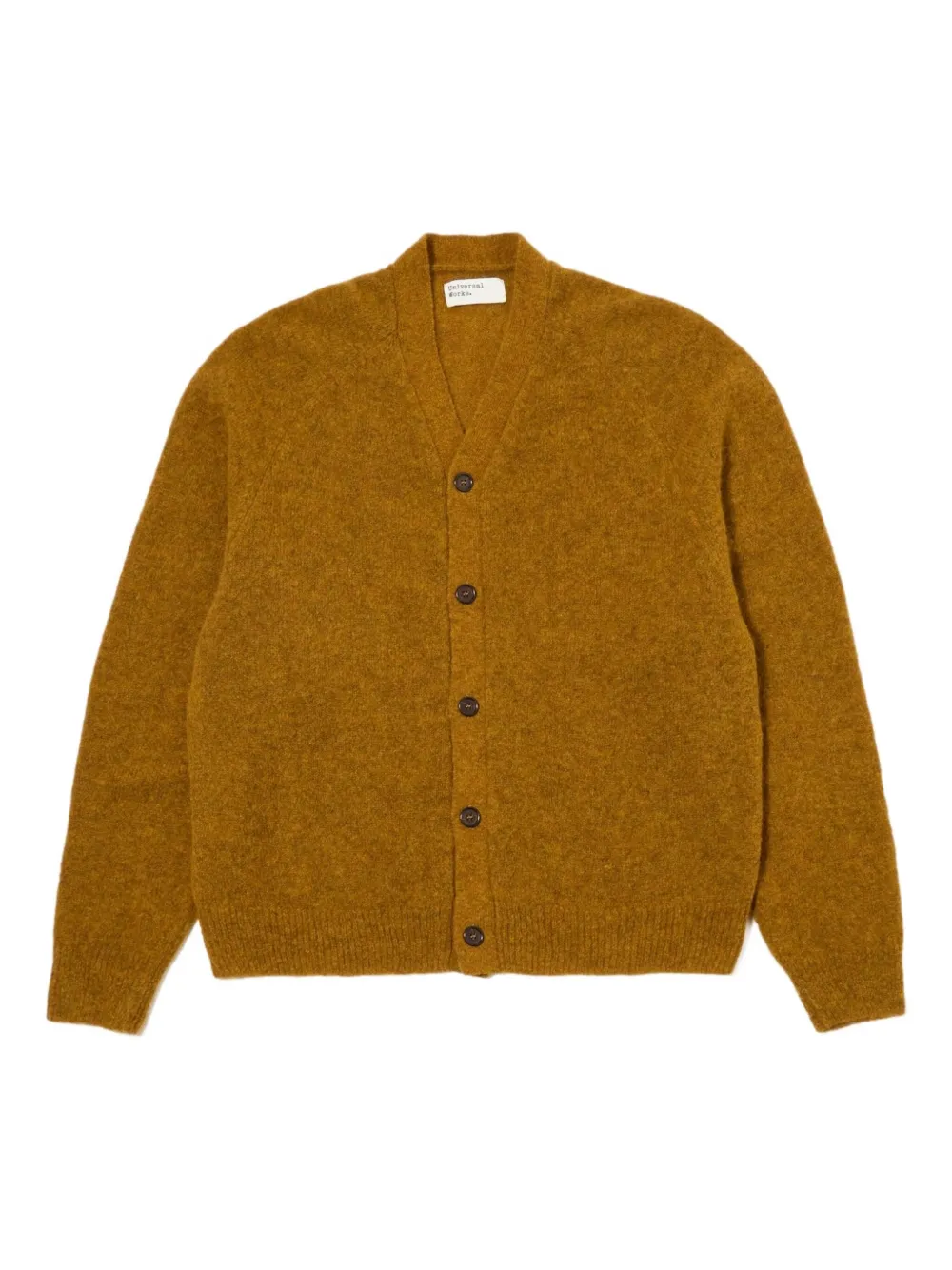 Universal Works Button-front Wool Cardigan In Yellow
