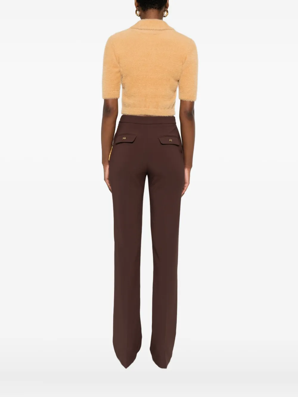 Elisabetta Franchi Cropped Cardigan In Neutral