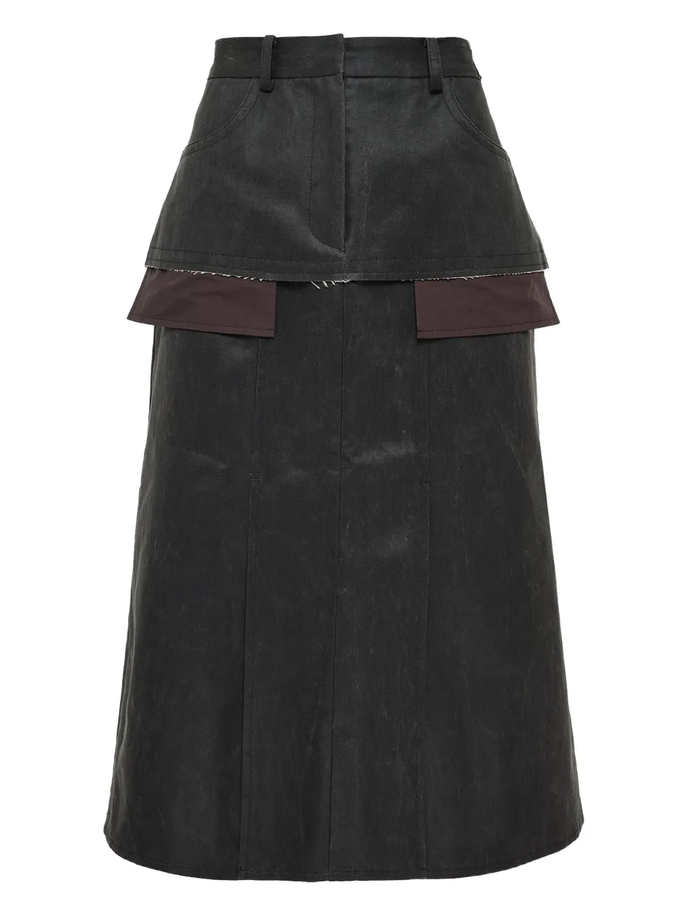 RE CODE layered midi skirt | Brown | Image 1