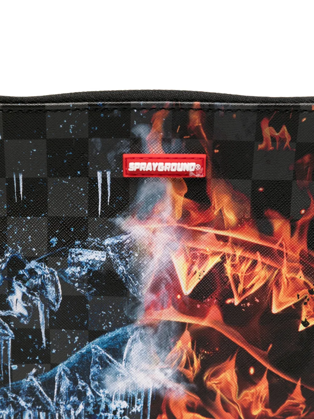 Sprayground Fire & Ice Shark Cross Body Bag In Black