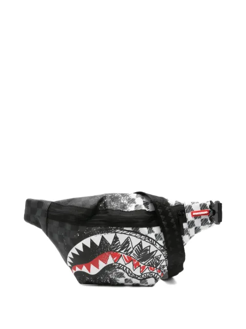 sprayground kid shark-checkered belt bag