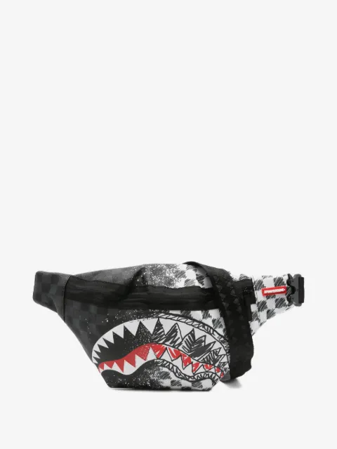 sprayground kid shark-checkered belt bag