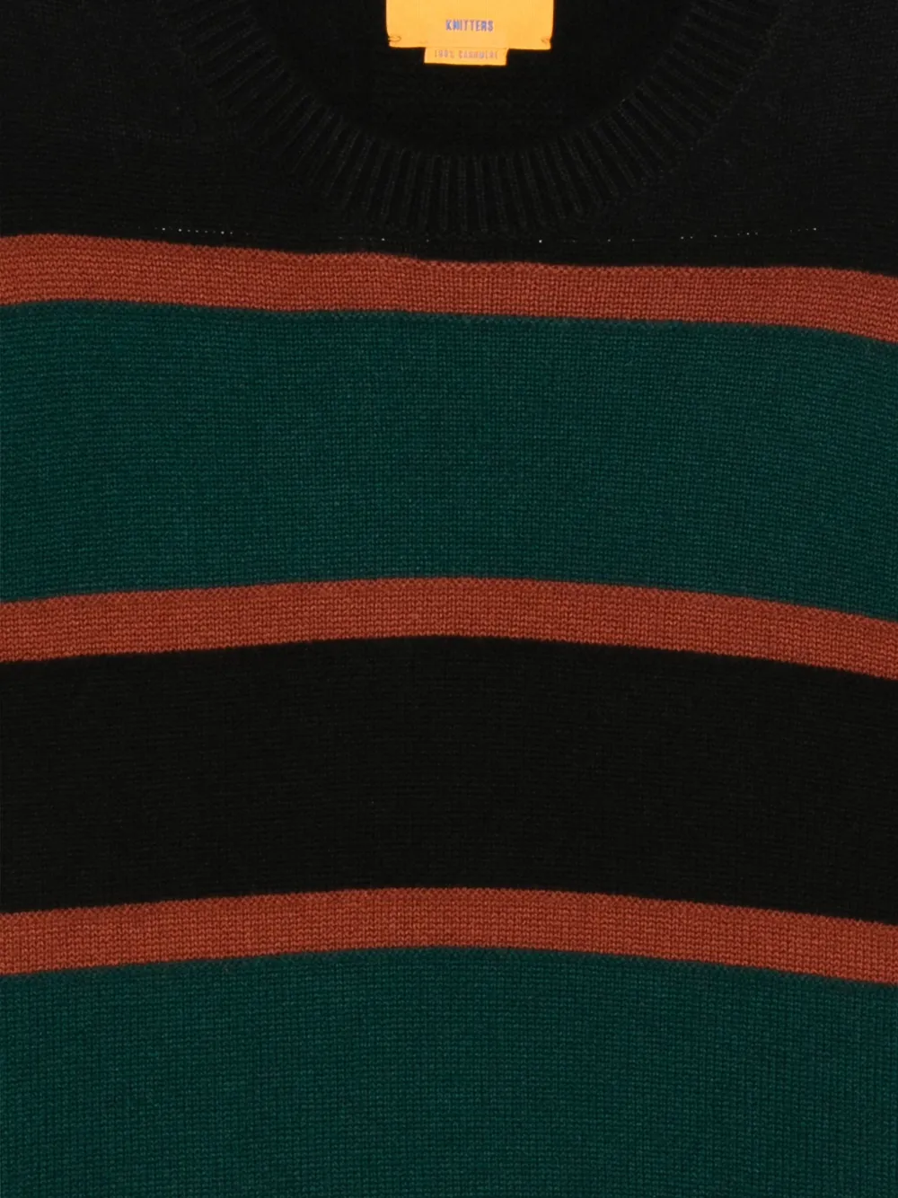 Guest In Residence Stripe Cashmere Crew Sweater Black Combo In Multi
