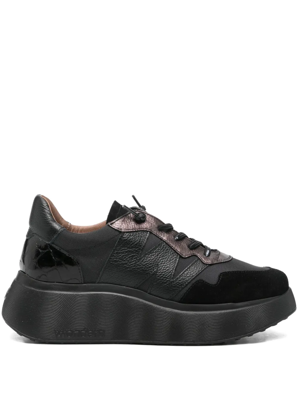 Wonders Leather Panelled Platform Sneakers In Black