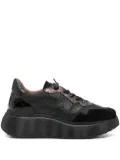 wonders leather panelled platform sneakers - Black