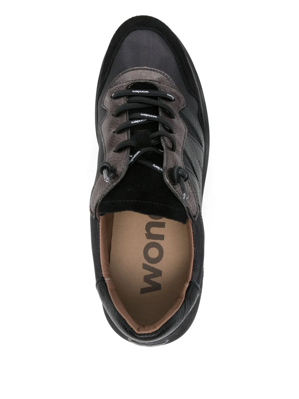 Wonders Leather Panelled Platform Sneakers In Black