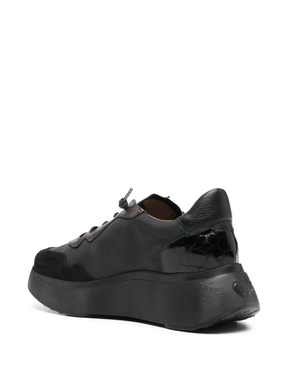Wonders Leather Panelled Platform Sneakers In Black
