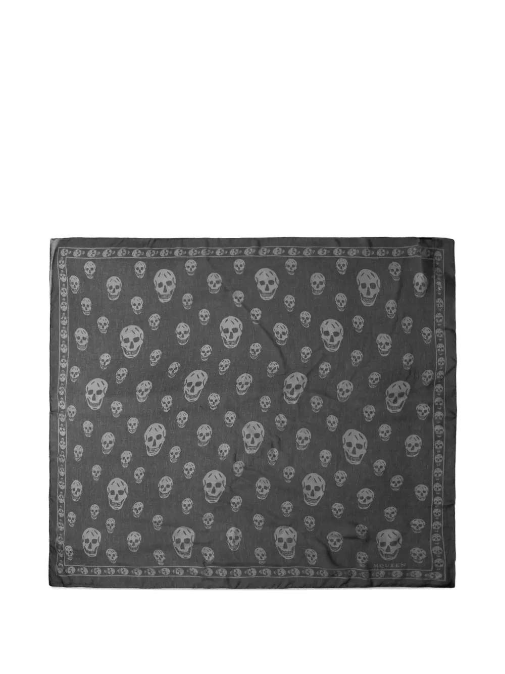 Alexander Mcqueen Skull-print Silk Scarf In Black