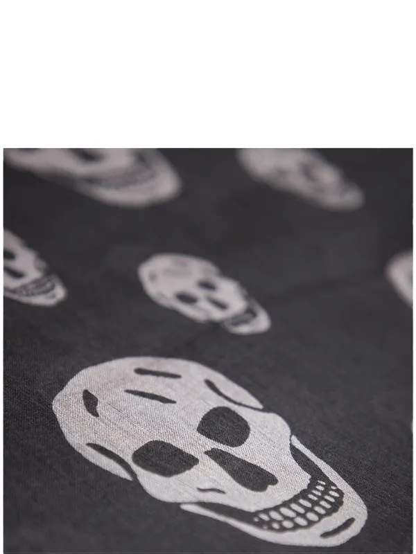 Alexander McQueen スカルプリント シルクスカーフ | ブラック