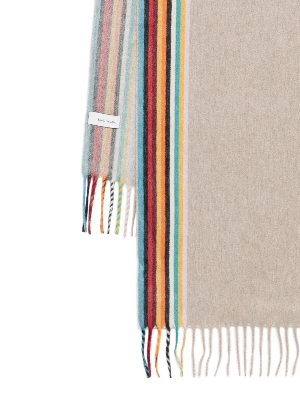 Paul Smith Fringed Scarf In Gray