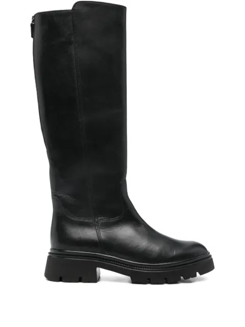 GABOR lug-sole zip leather boots