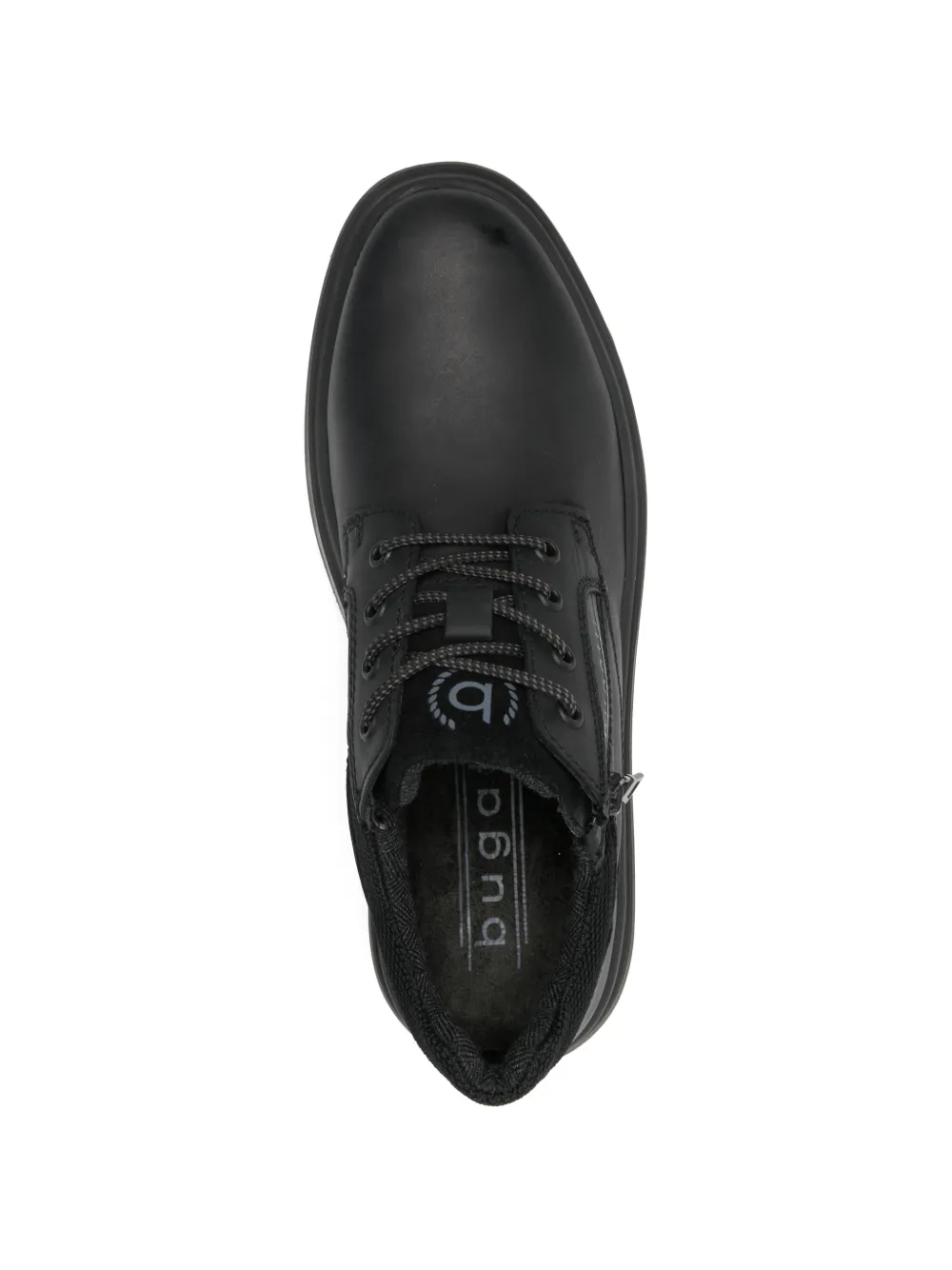 Bugatti zip leather derby shoes Zwart