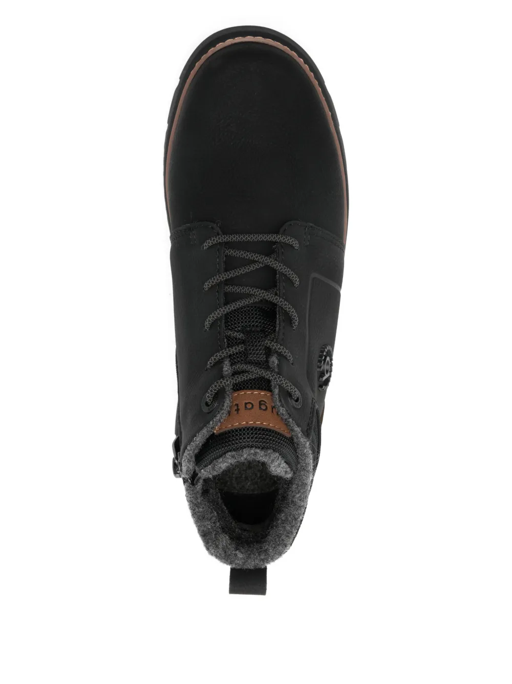 Bugatti Enkellaarzen met vlakken en veters Zwart