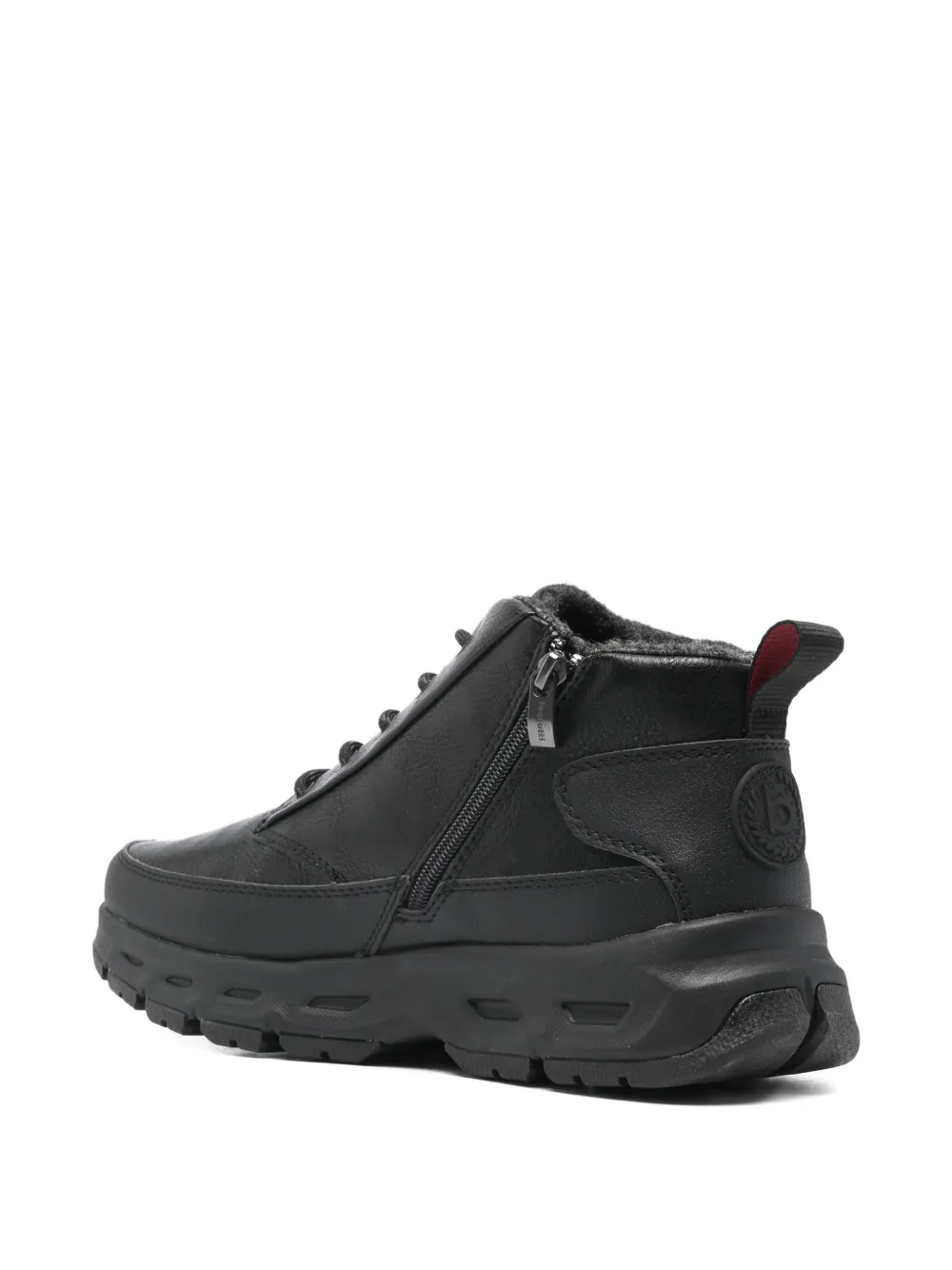 Bugatti embossed lace-up booties Zwart