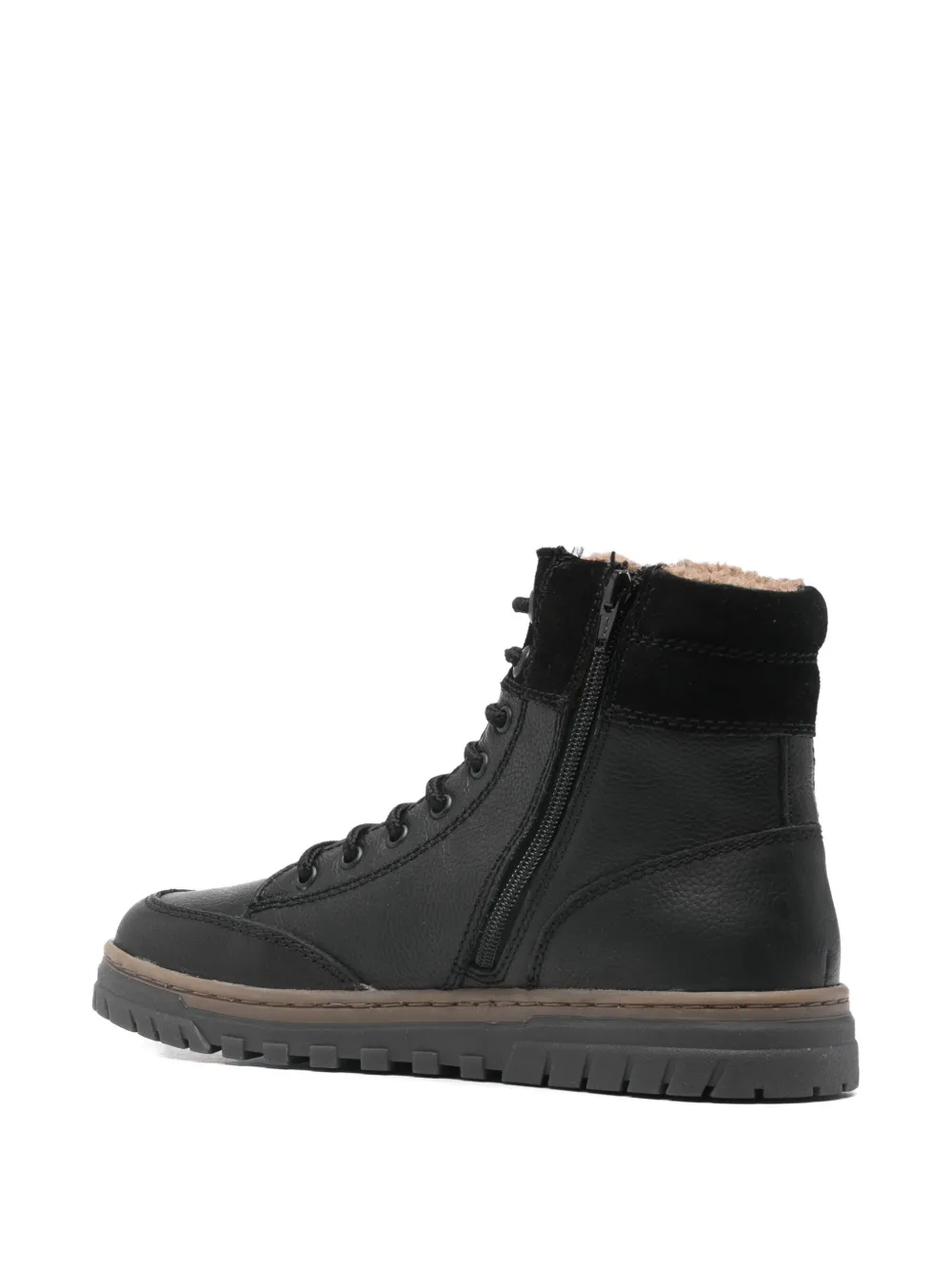 Bugatti lace-up panelled booties Zwart