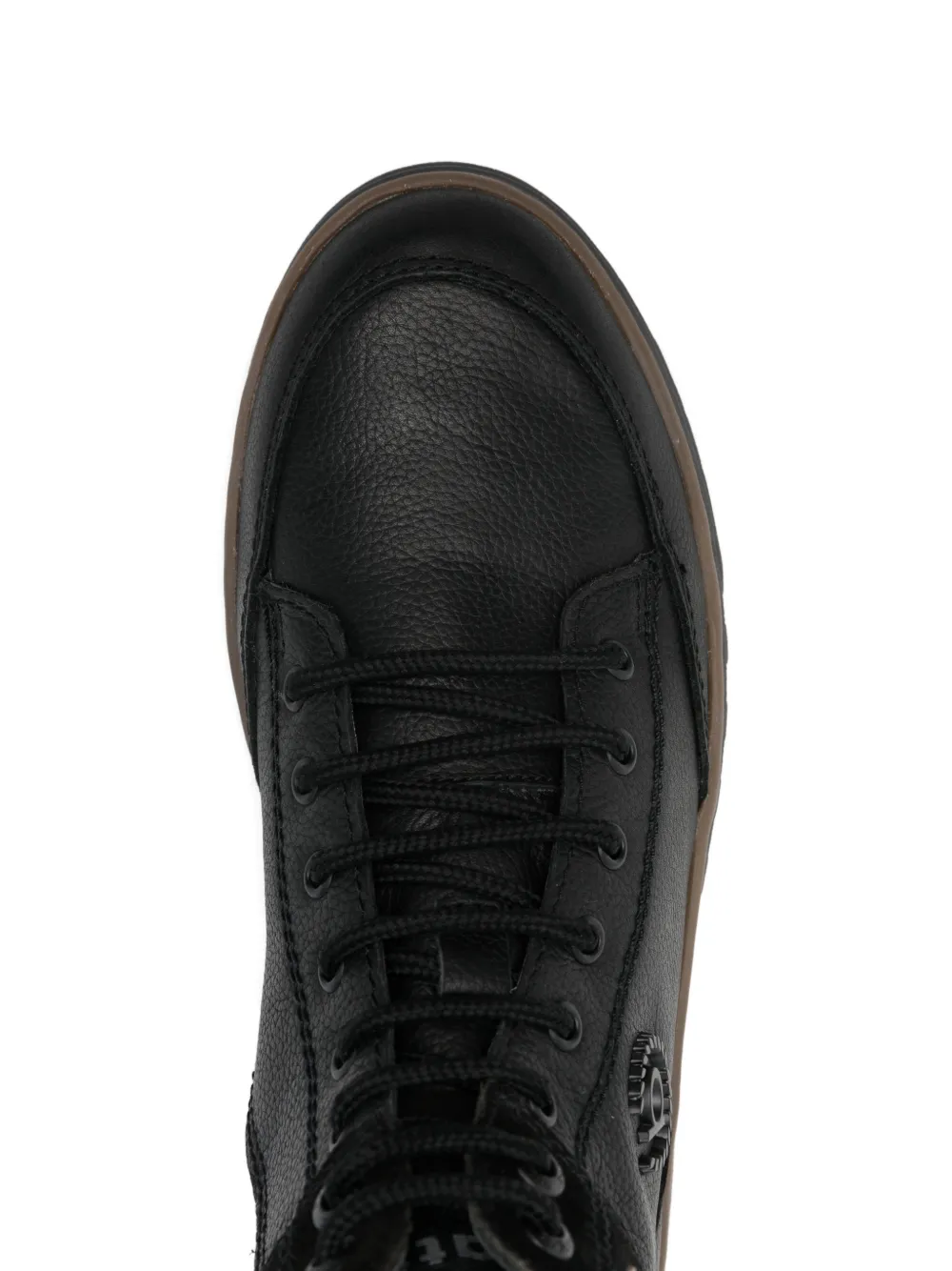 Bugatti lace-up panelled booties Zwart