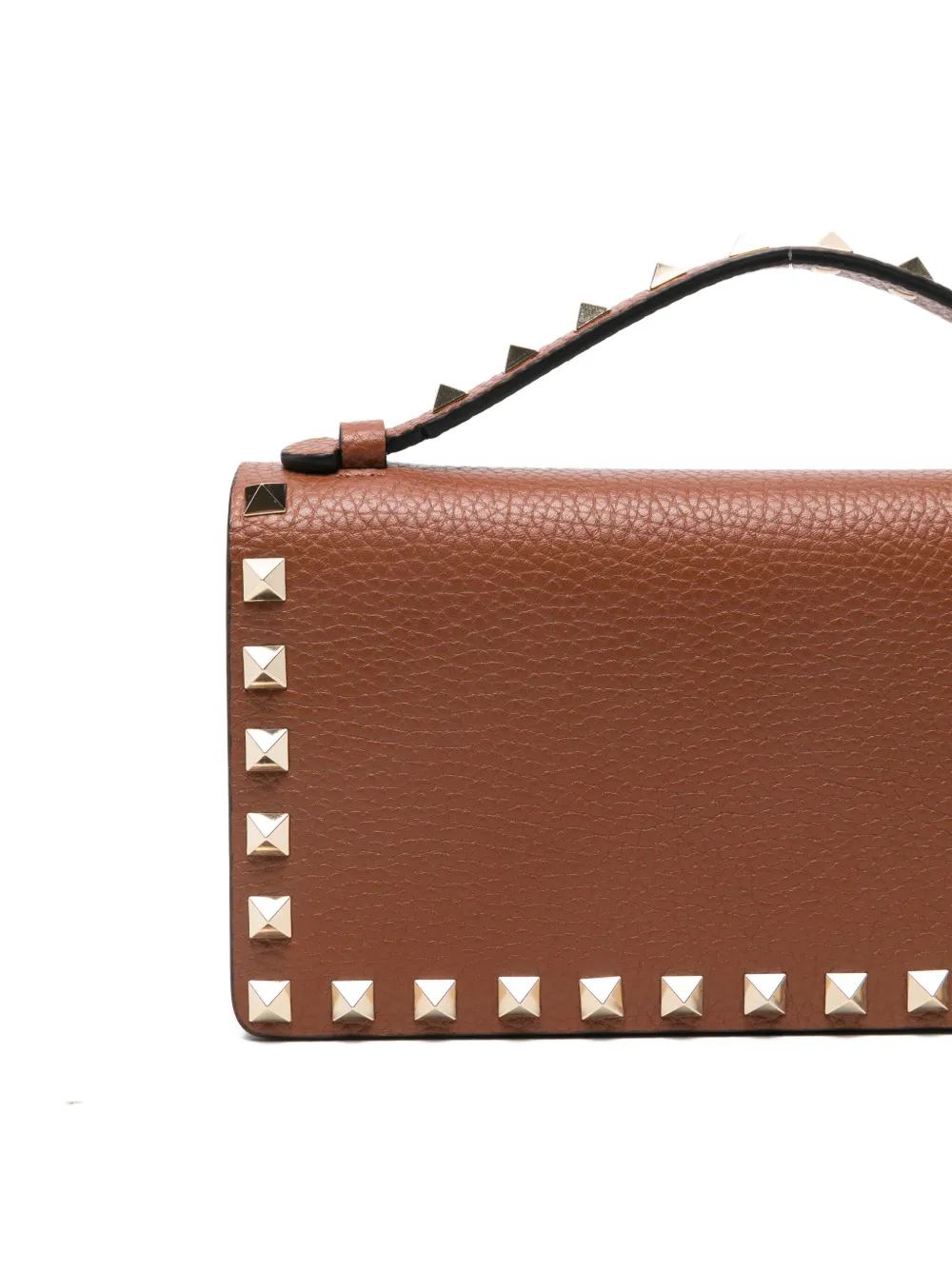 Valentino Stud-embellished Top-handle Mini Bag In Brown