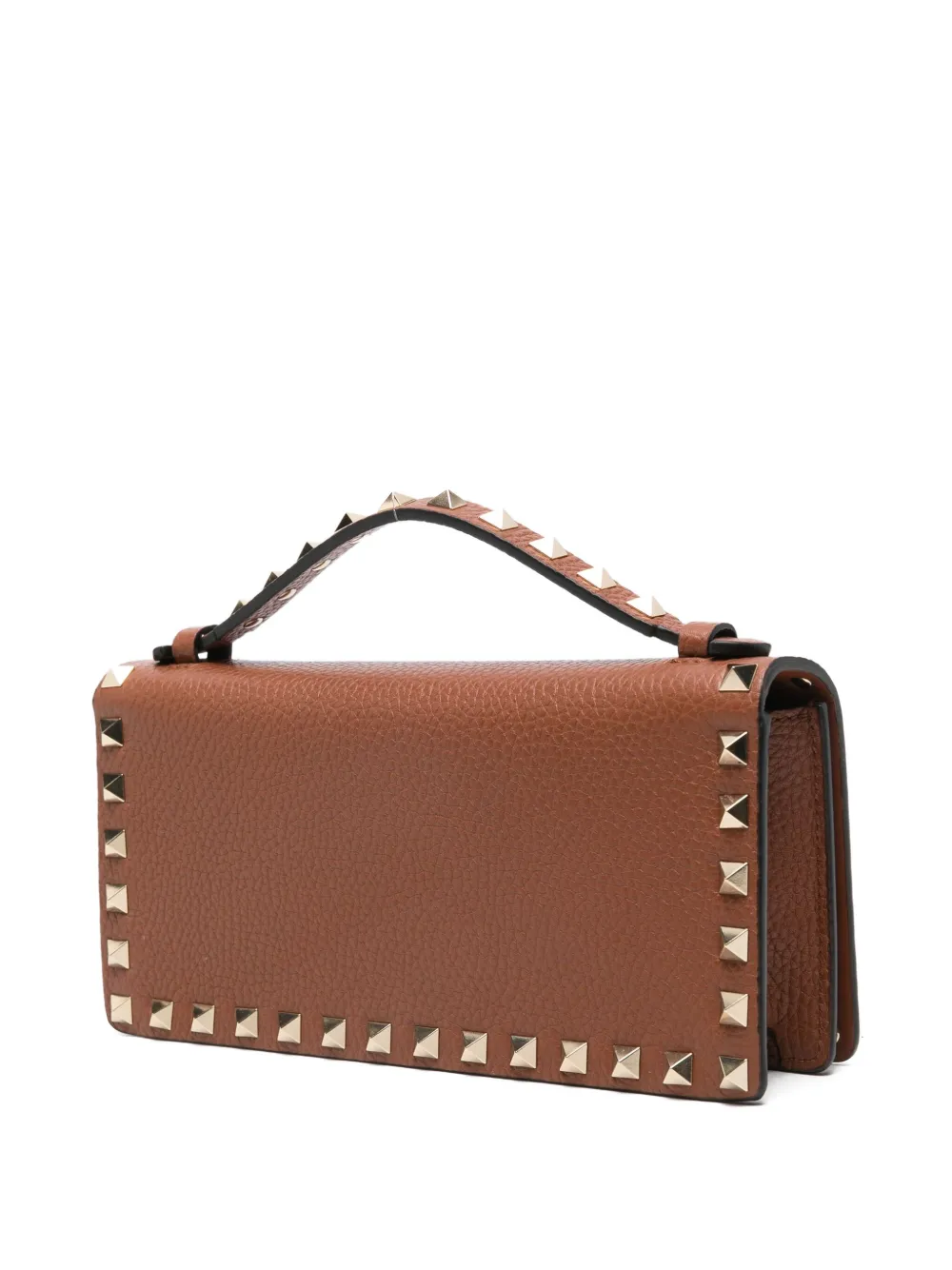 Valentino Stud-embellished Top-handle Mini Bag In Brown