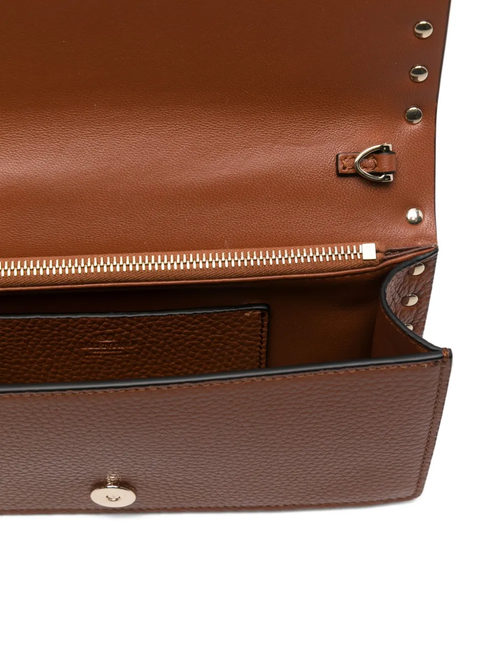 Valentino Stud-embellished Top-handle Mini Bag In Brown